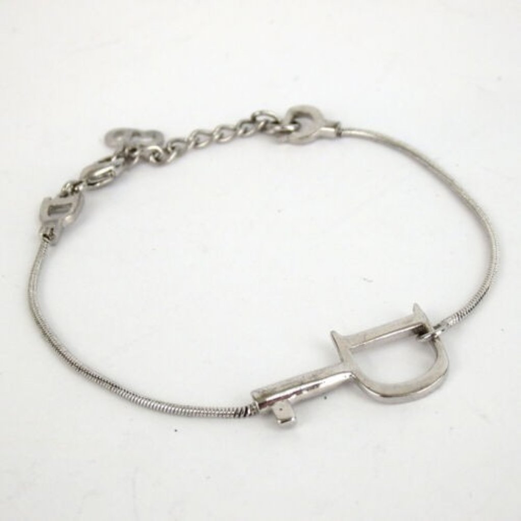 Authentic Christian Dior D Logo Bracelet Metal [Used]